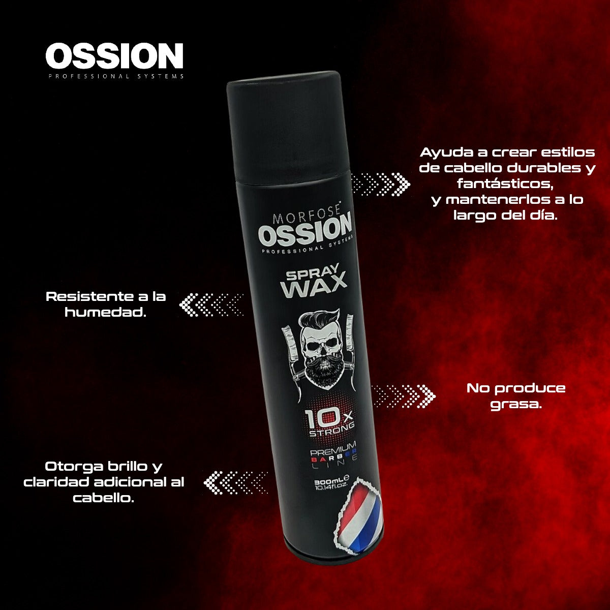 💪 OSSION Laca 10X Strong (10.14oz) | Fijación Ultra Rápida y Duradera para Todo el Día