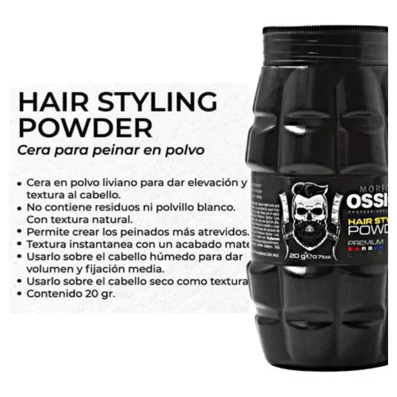 🥇 Polvo de Peinado OSSION 3-en-1 (0.71oz) | Acabado Mate, Volumen y Control de Grasa ¡Solo $6!