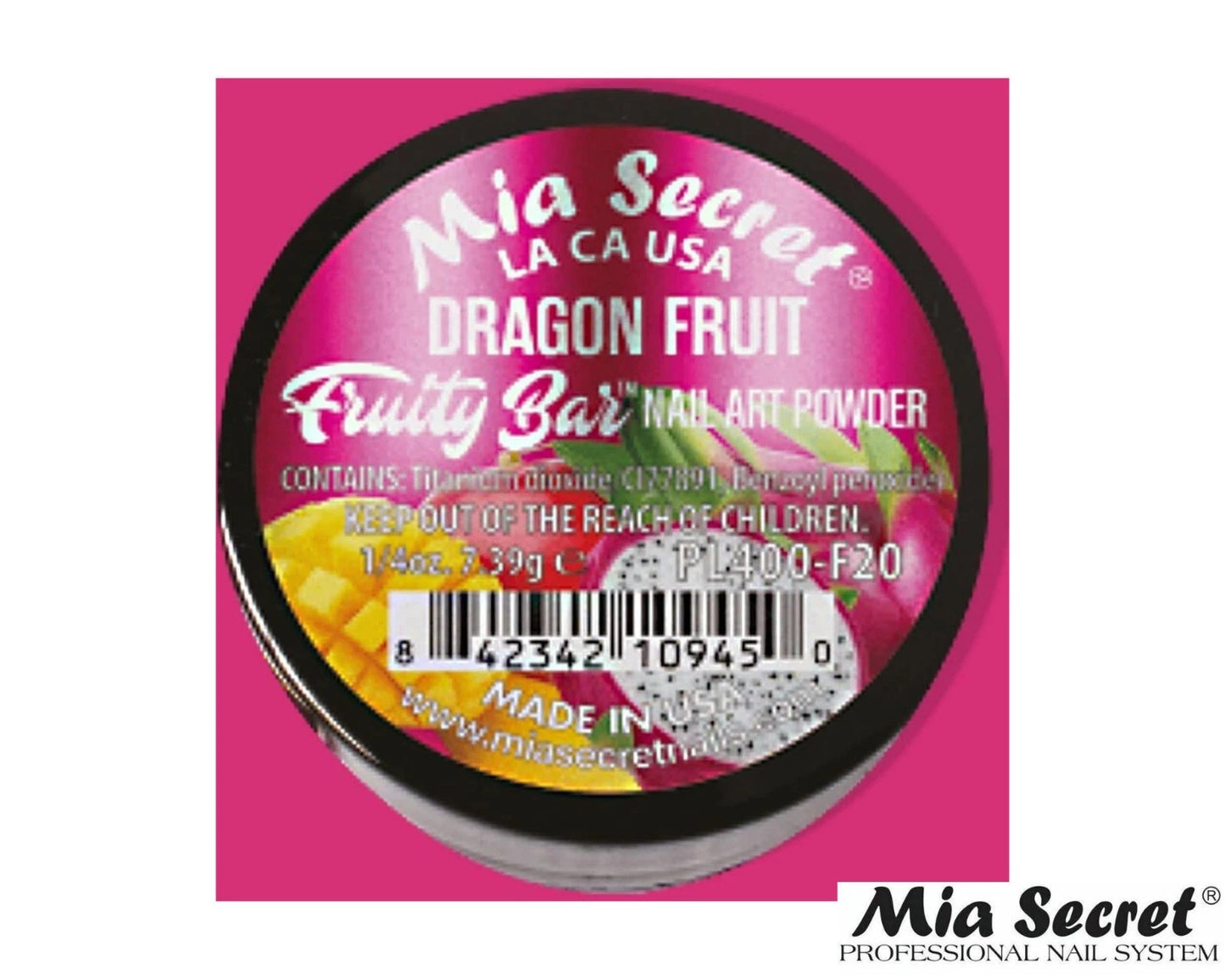 🥝 Mia Secret Polvo Acrílico Dragon Fruit (1/4 oz) | Colección Fruity Bar, Coloración Premium PL400-F20