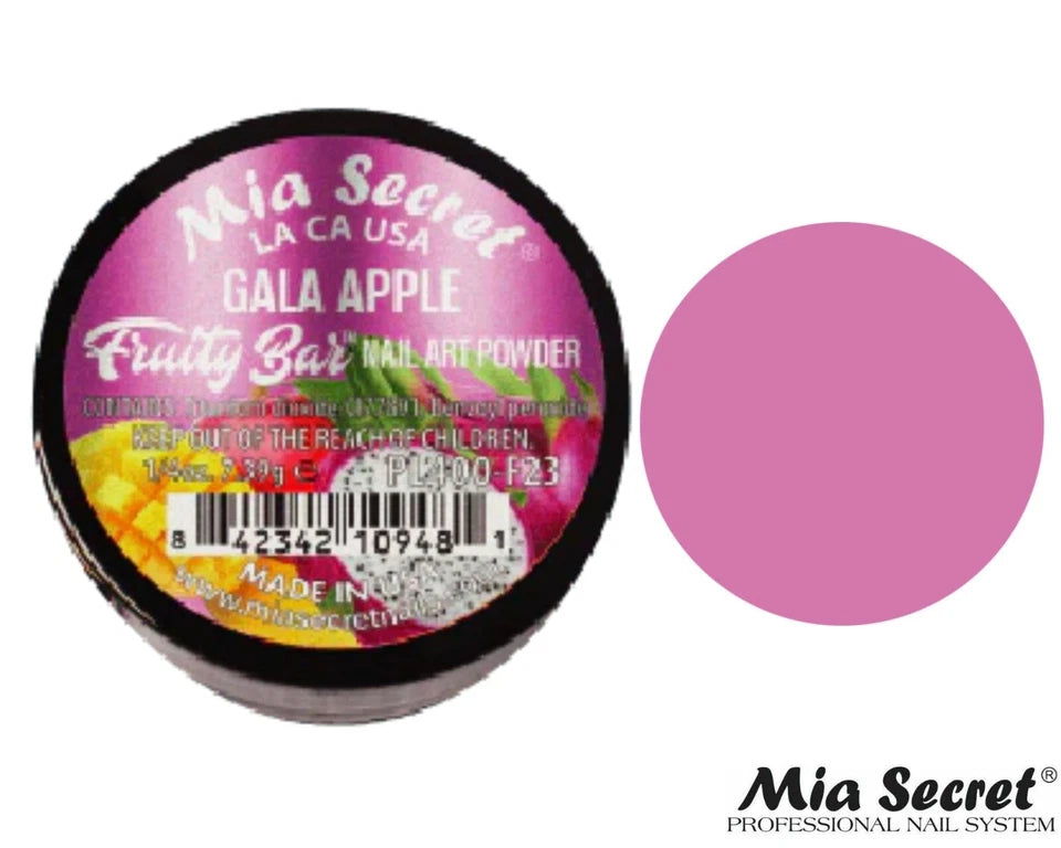 💖 Mia Secret Polvo Acrílico Gala Apple (1/4 oz) | Colección Fruity Bar, Tono Malva Vibrante PL400-F23