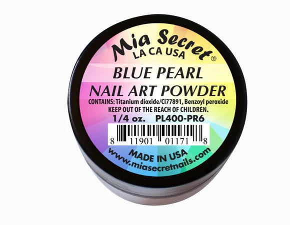 💎 Mia Secret Polvo Acrílico Blue Pearl (1/4 oz) | Colección Pearl, Acabado Nacarado Premium PL400-PR6