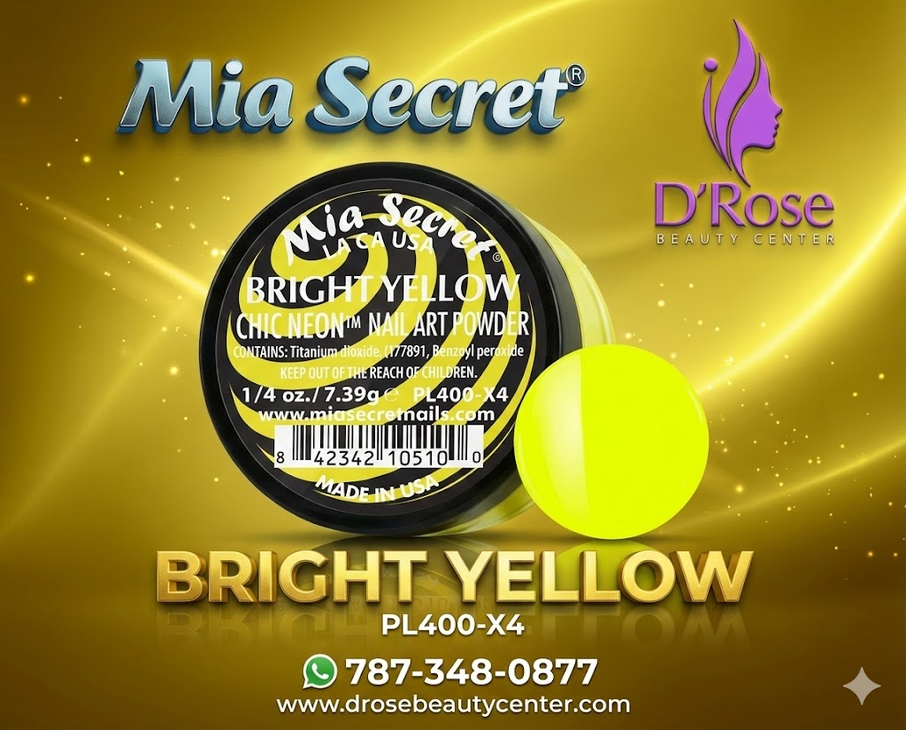 💛✨ Mia Secret® BRIGHT YELLOW CHIC NEON™ – Acrílico Profesional Neón | 1/4 oz (PL400-X4) ✨💛