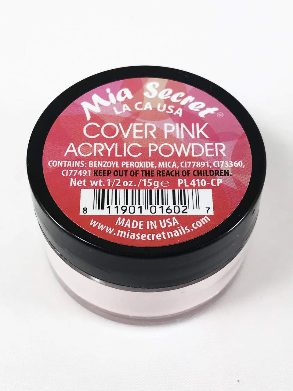 💖 Mia Secret® Cover Pink Acrylic Powder 1/2 oz (PL410-CP) – Acrílico Cover Profesional para Baby Boomer y Estructuras Nude