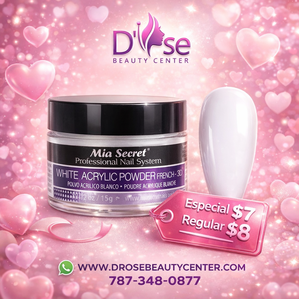 🤍 Mia Secret® WHITE ACRYLIC POWDER FRENCH-3D 1/2 oz | Blanco Puro Pro ...