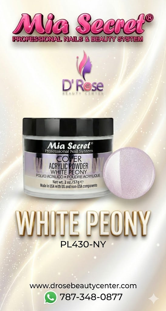 💖✨ Mia Secret® Cover WHITE PEONY 2 oz – Acrílico Cover Profesional PL430-NY ✨💖