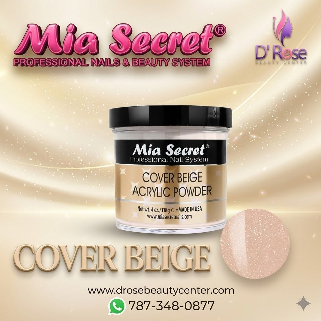 💖✨ Mia Secret® Cover BEIGE – Acrílico Cover Profesional 4 oz (PL440-CB) ✨💖