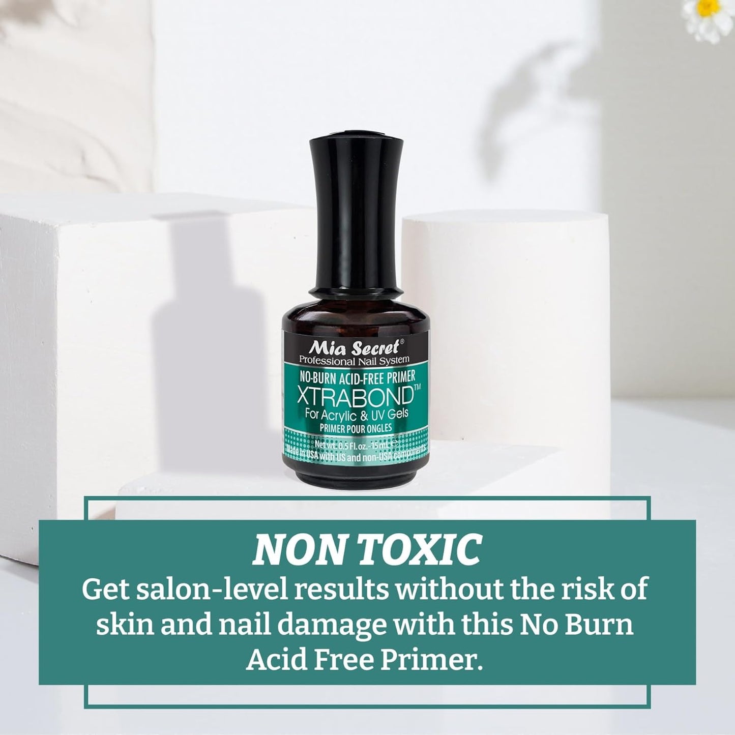 💅✨ Mia Secret XTRABOND Primer Acid Free PR-100 ½ oz | Adhesión Profesional Sin Ardor ✨💅