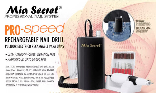 Mia Secret Pro-Speed PRO-267 – Pulidor Eléctrico Recargable Profesional 30,000 RPM