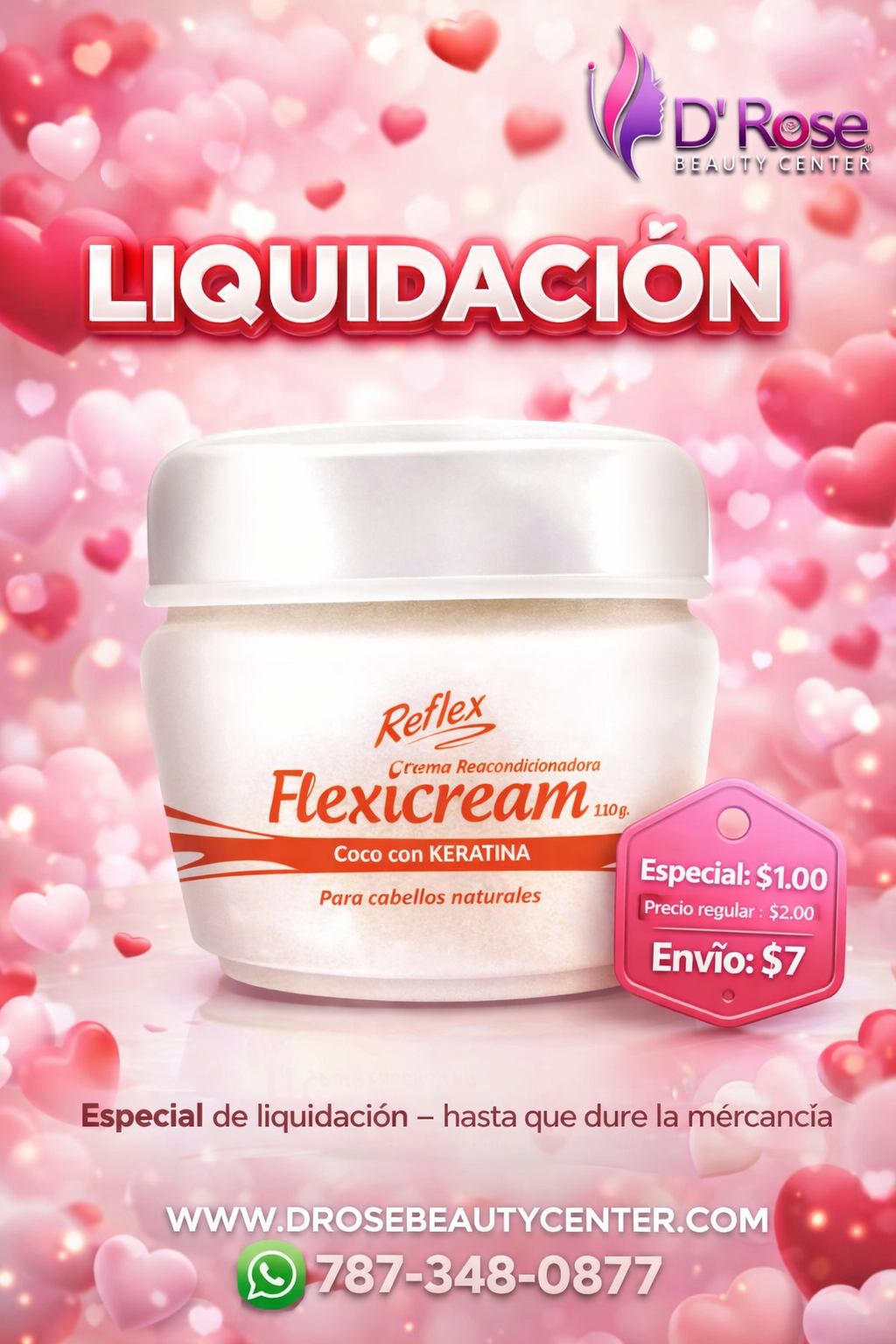 💗 Reflex Flexicream Coco con Keratina 3.88 oz | Nutrición y Suavidad Natural