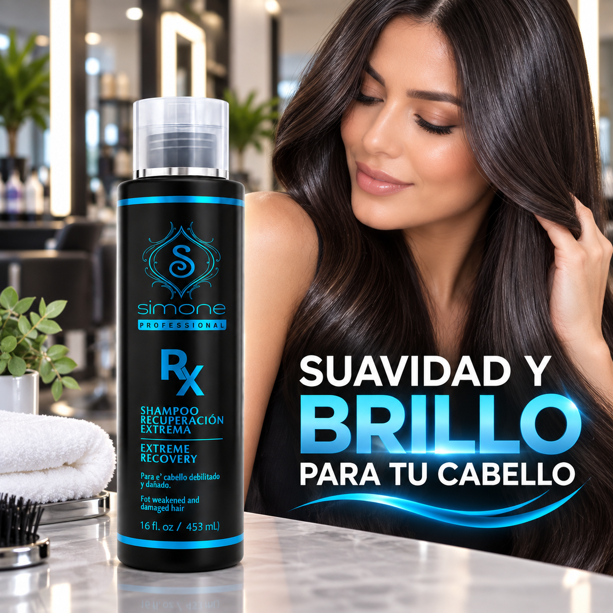 Simone Professional Botox Rx Shampoo Recuperación Extrema 16 oz – SBSH16