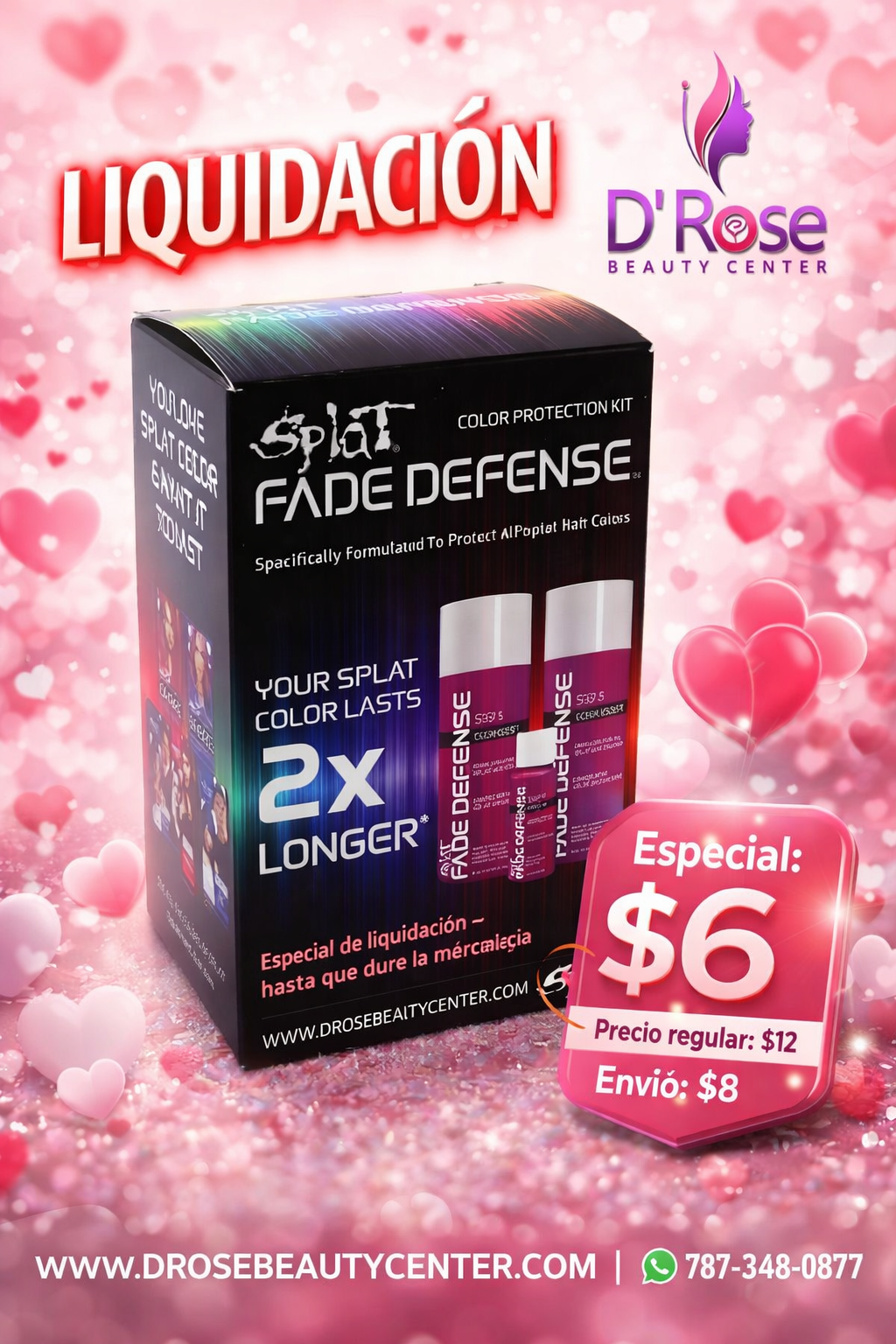 🖤 SPLAT FADE DEFENSE KIT 6oz · Color Intenso que Dura x2 💗