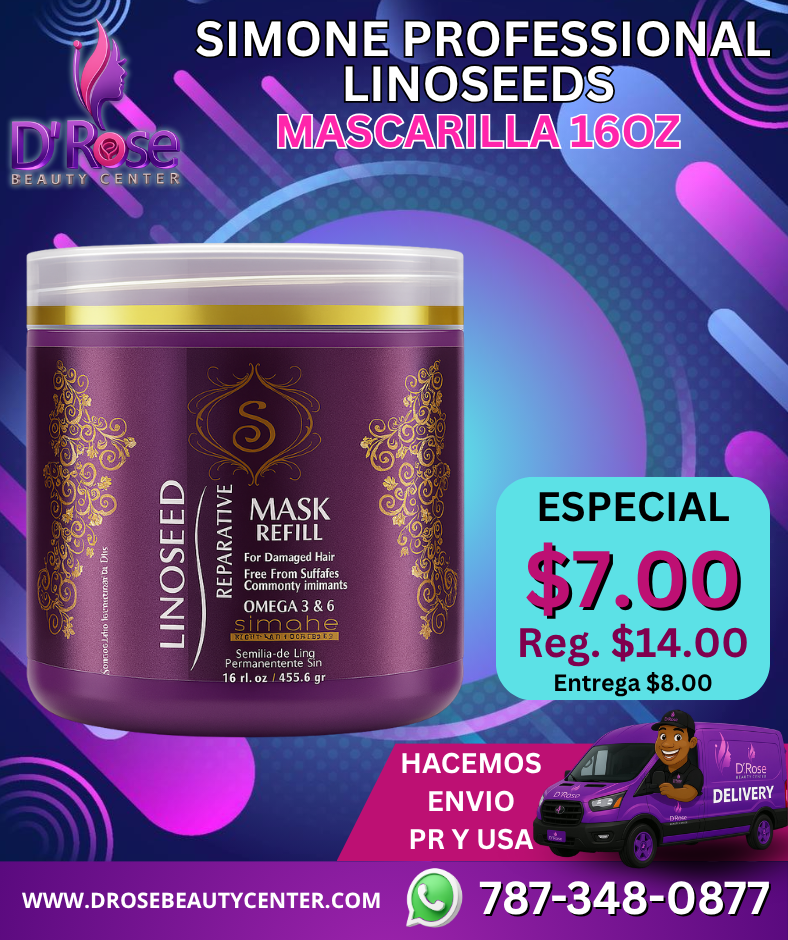 💜 SIMONE PROFESSIONAL LINOSEEDS – MASCARILLA 16oz