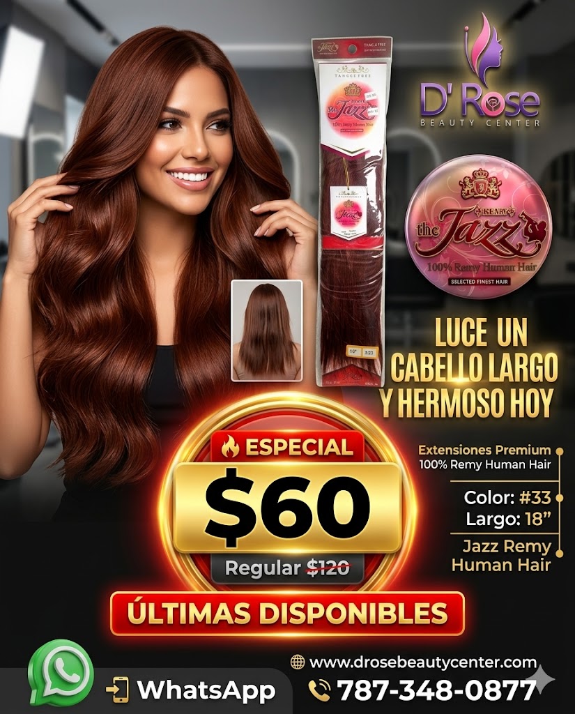 ✨ Extensiones The Jazz Remy Silky Straight 18” Color #33 – 100% Cabello Humano Remy Premium ✨