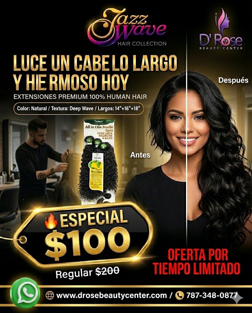 ✨ Extensiones Secret Brazilian All in One 5pcs Deep Wave – Cabello Humano Natural (14”-18”) ✨