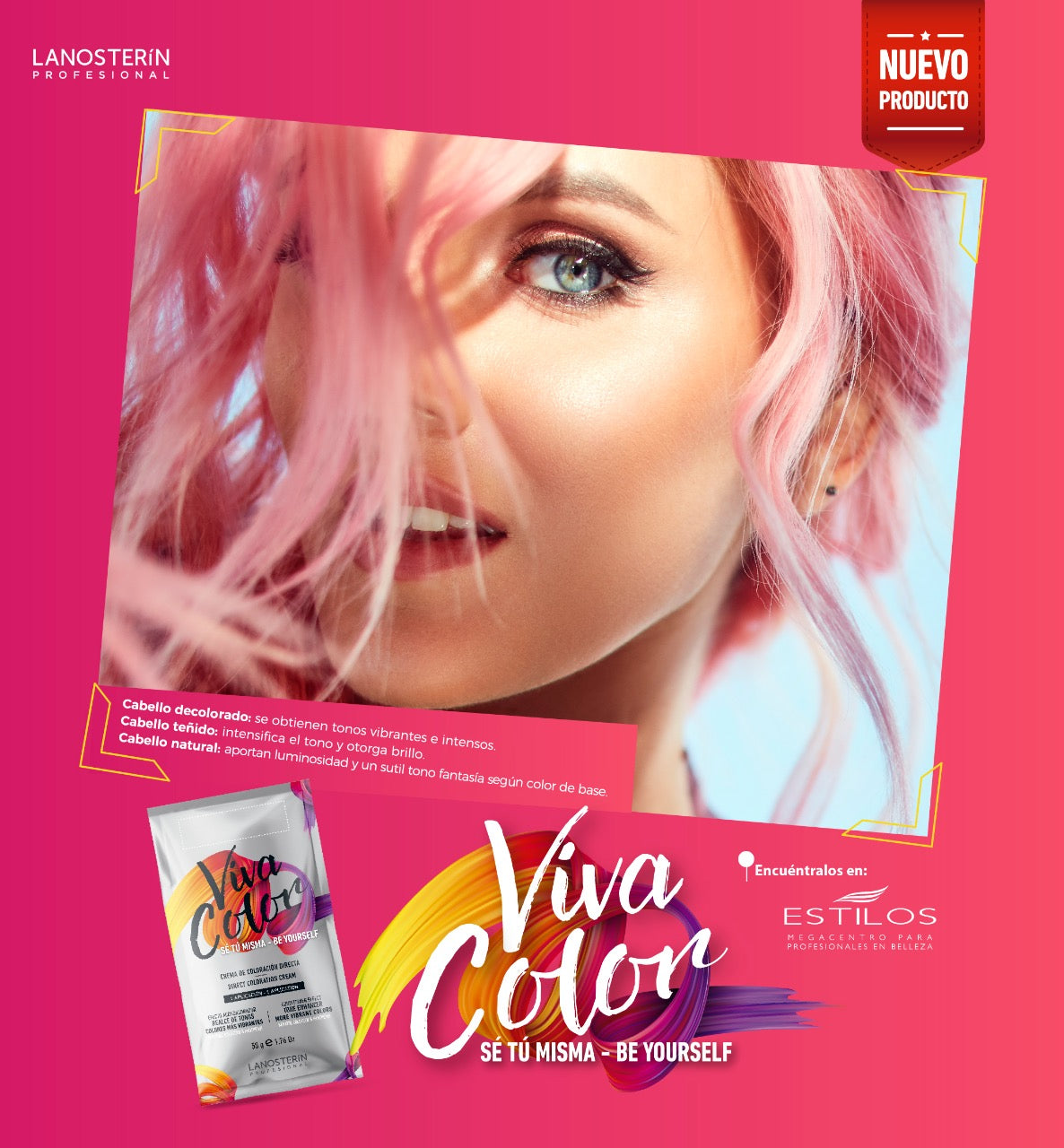 LANOSTERIN PROFESIONAL VIVA COLOR ROSA LVCROSA 1.76OZ