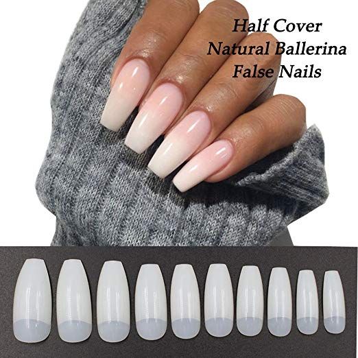 Beauty Style Gel Nail Tip Medium Ballerina Clear x 100 1030066