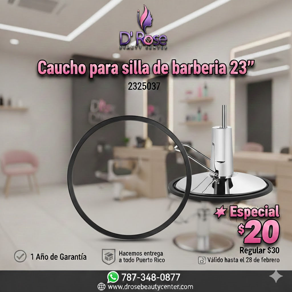 🛠️ Caucho de Repuesto 23” para Silla de Barbería Beauty Style – Restaura tu Silla sin Reemplazarla | Modelo 2325037