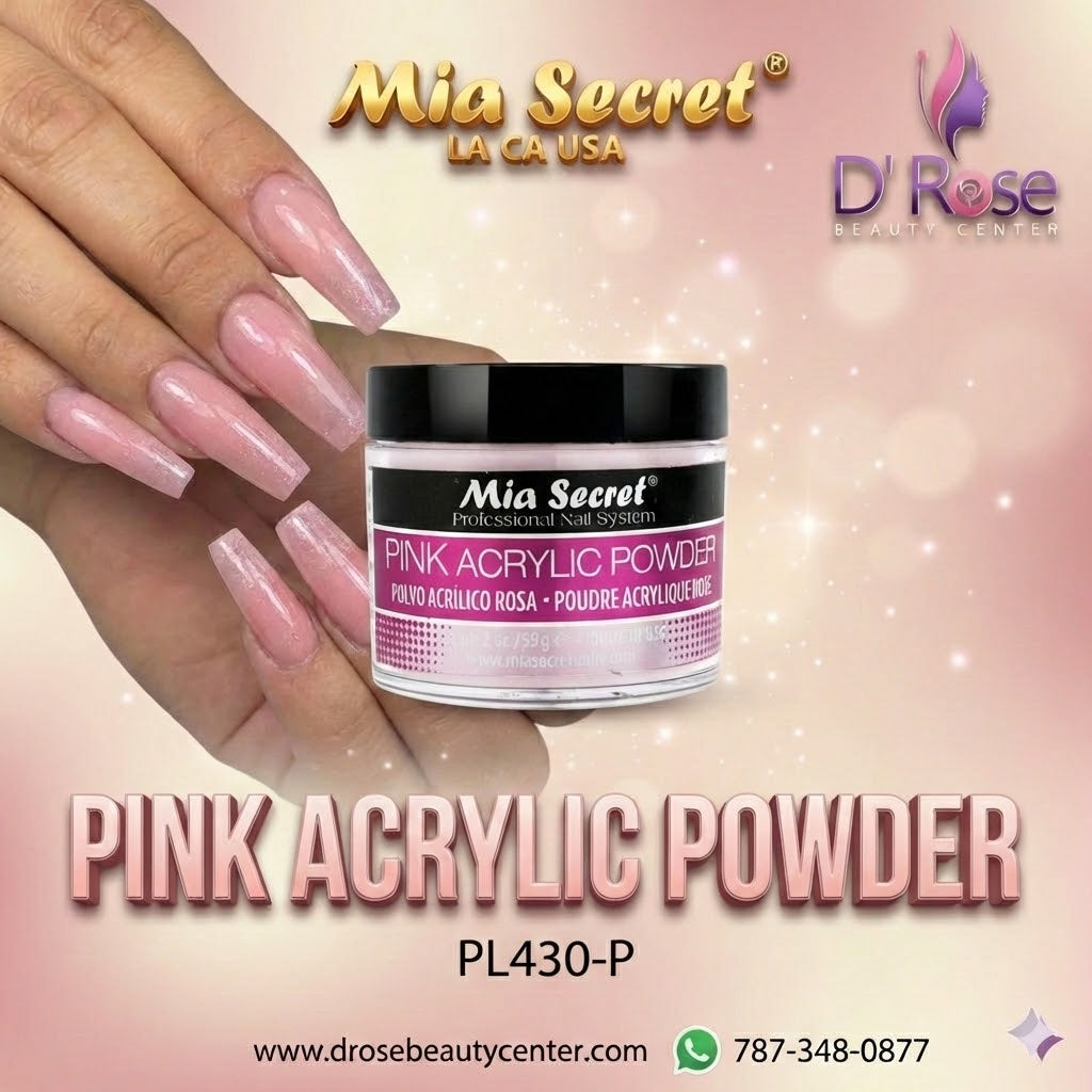 💖 Pink Acrylic Powder 2 oz | Mia Secret® – Base Natural Profesional