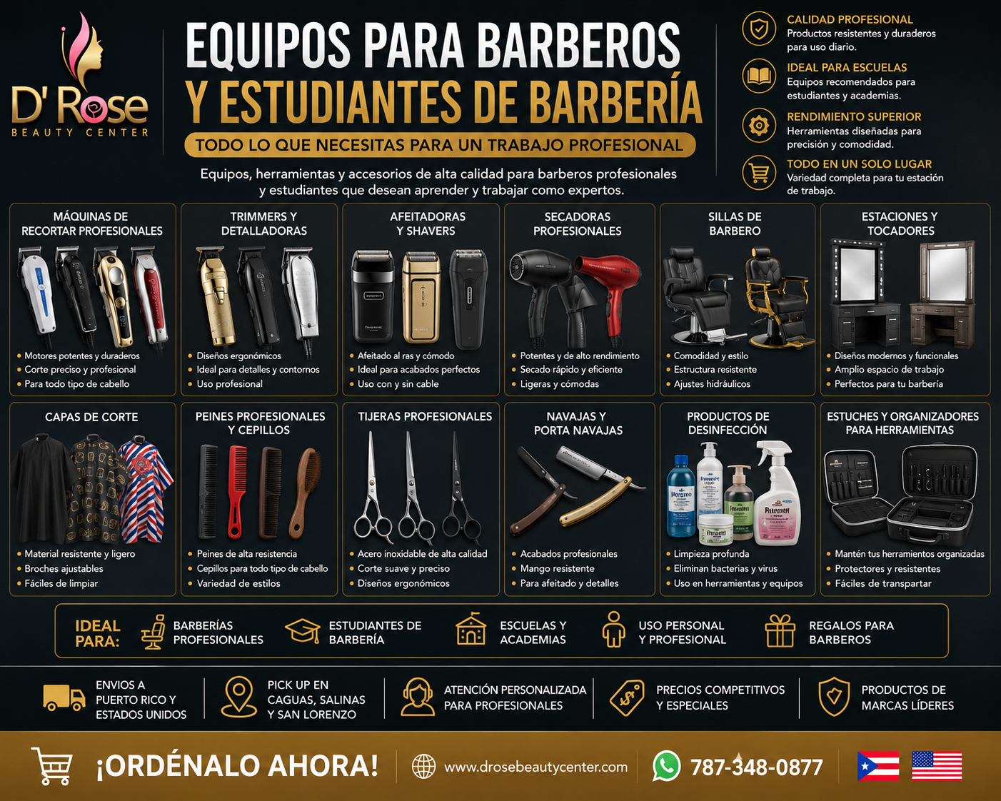 Equipos para Barberos y Estudiantes de Barbería