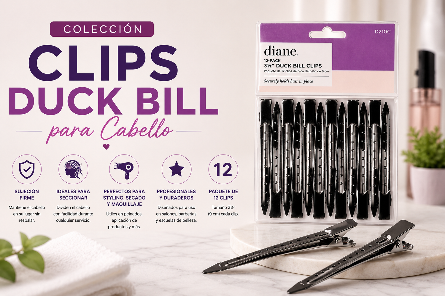 Clips Duck Bill para Cabello