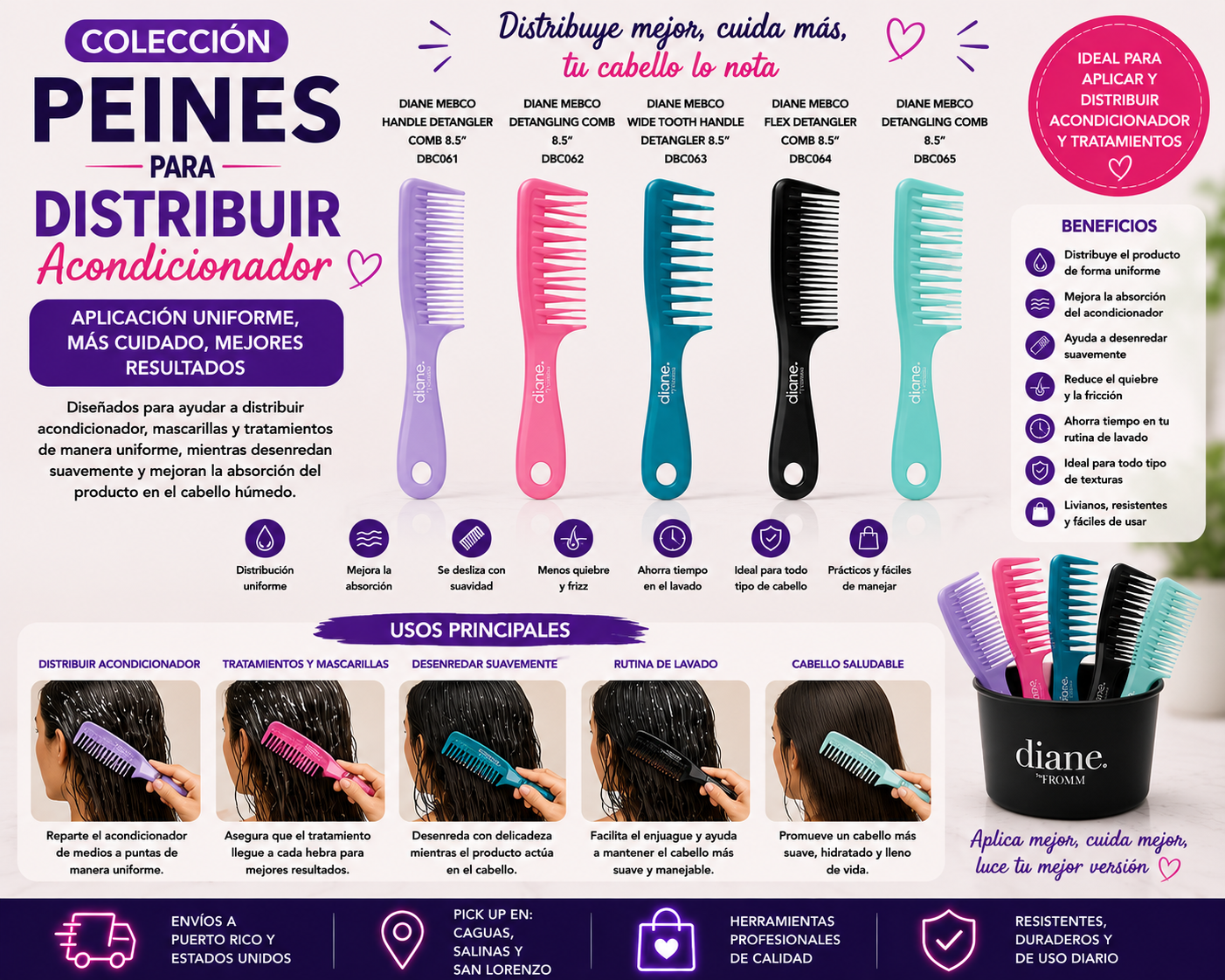 Peines para Distribuir Acondicionador