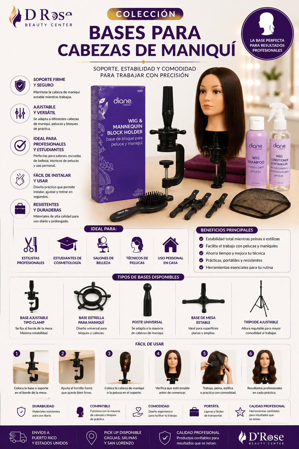Bases para Cabezas de Maniquí