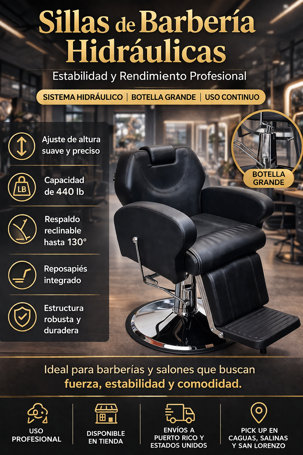 Sillas de Barbería Hidráulicas