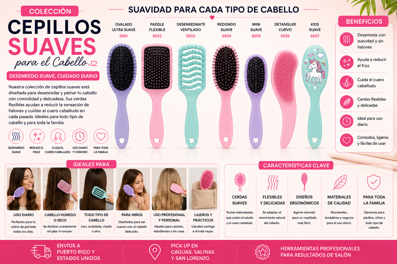 Cepillos Suaves para el Cabello