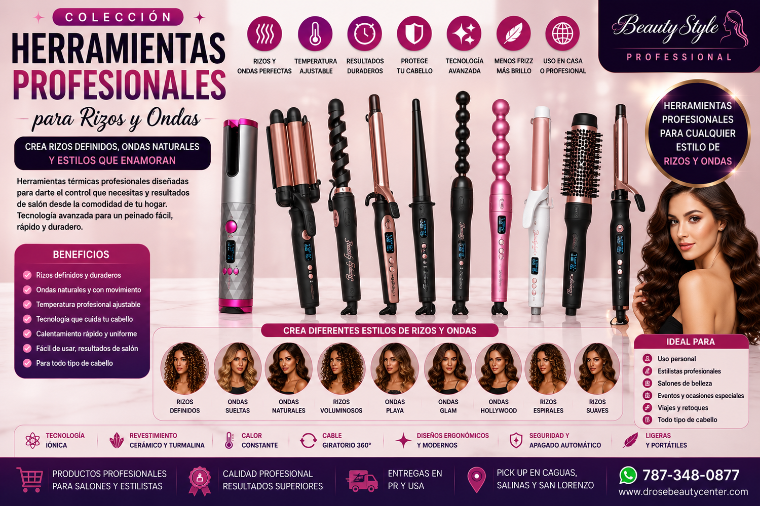 Herramientas Profesionales para Rizos y Ondas