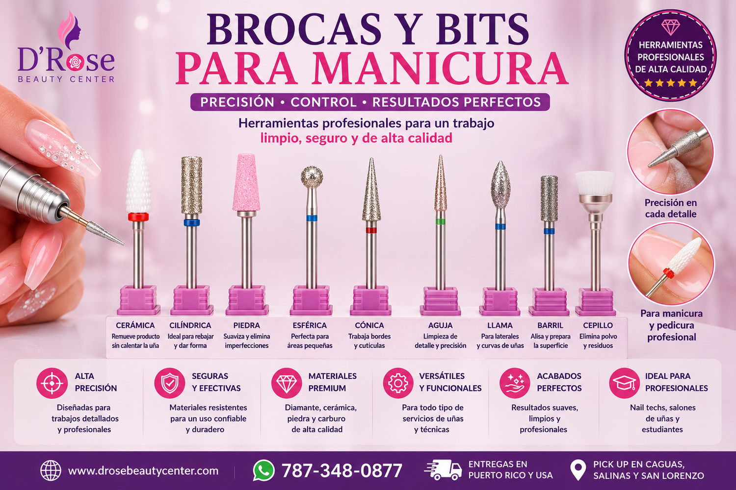 Brocas y Bits para Manicura Profesional