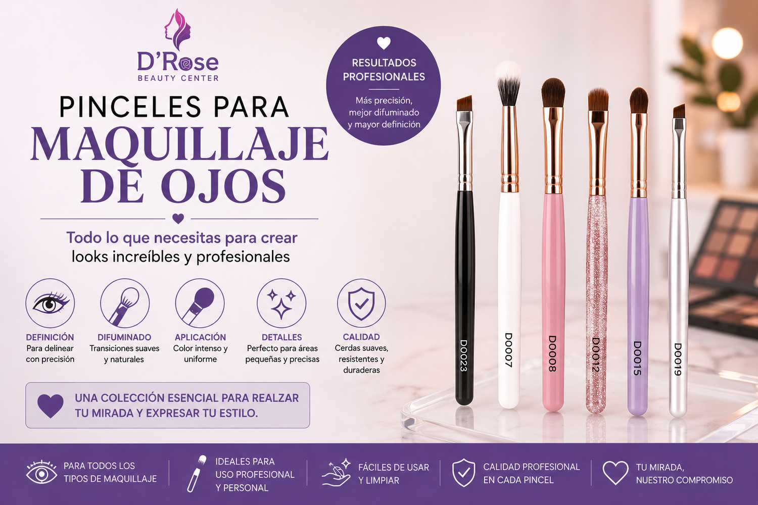 Pinceles para Maquillaje de Ojos