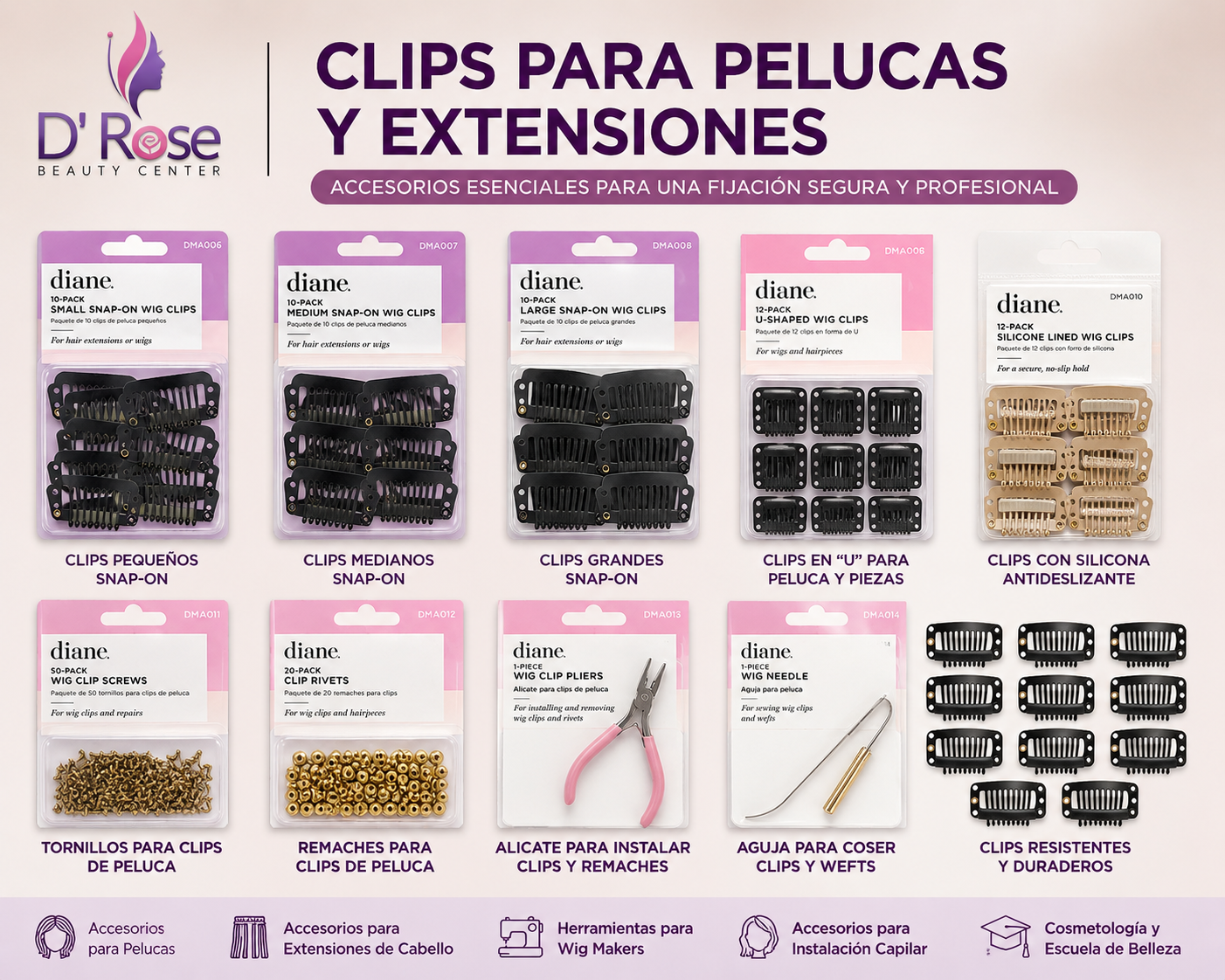 Clips para Pelucas y Extensiones