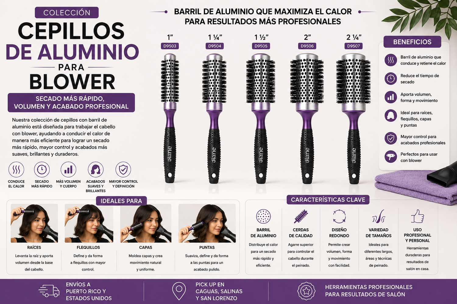 Cepillos de Aluminio para Blower