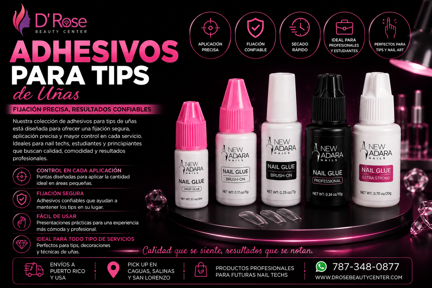 Adhesivos para Tips de Uñas