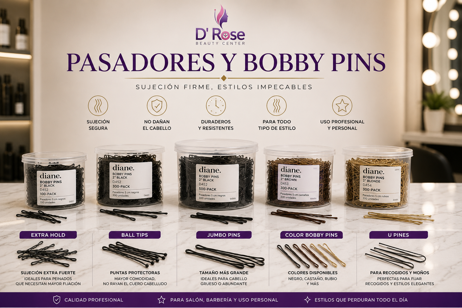 Pasadores y Bobby Pins