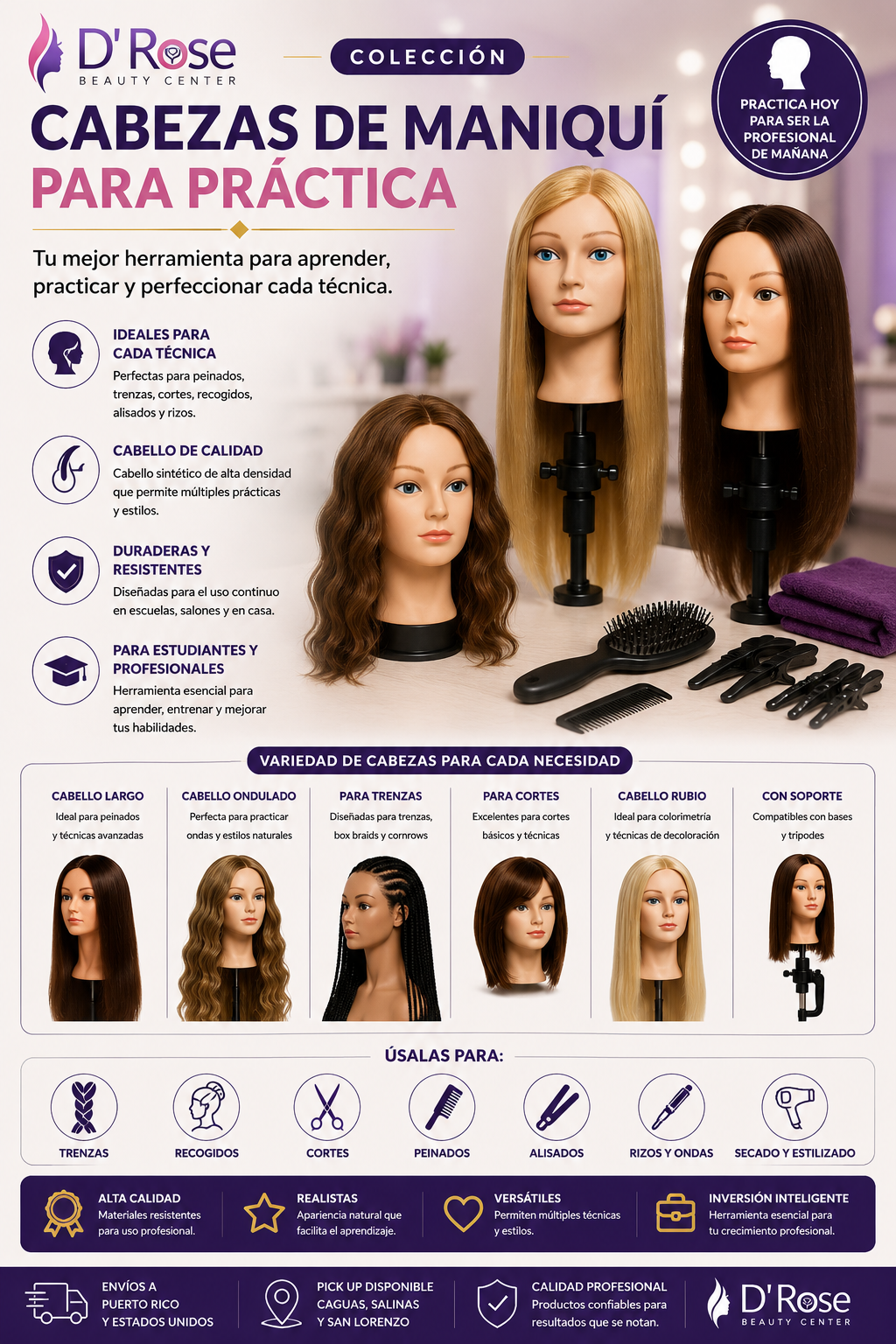Cabezas de Maniquí para Práctica
