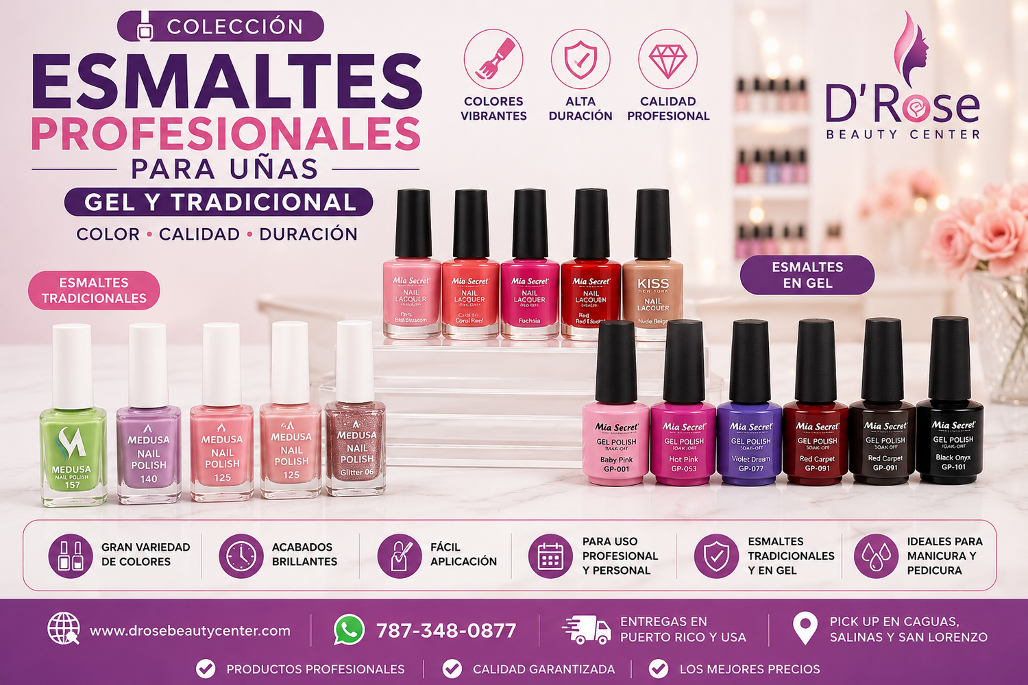 Esmaltes Profesionales para Uñas (Gel y Tradicional)