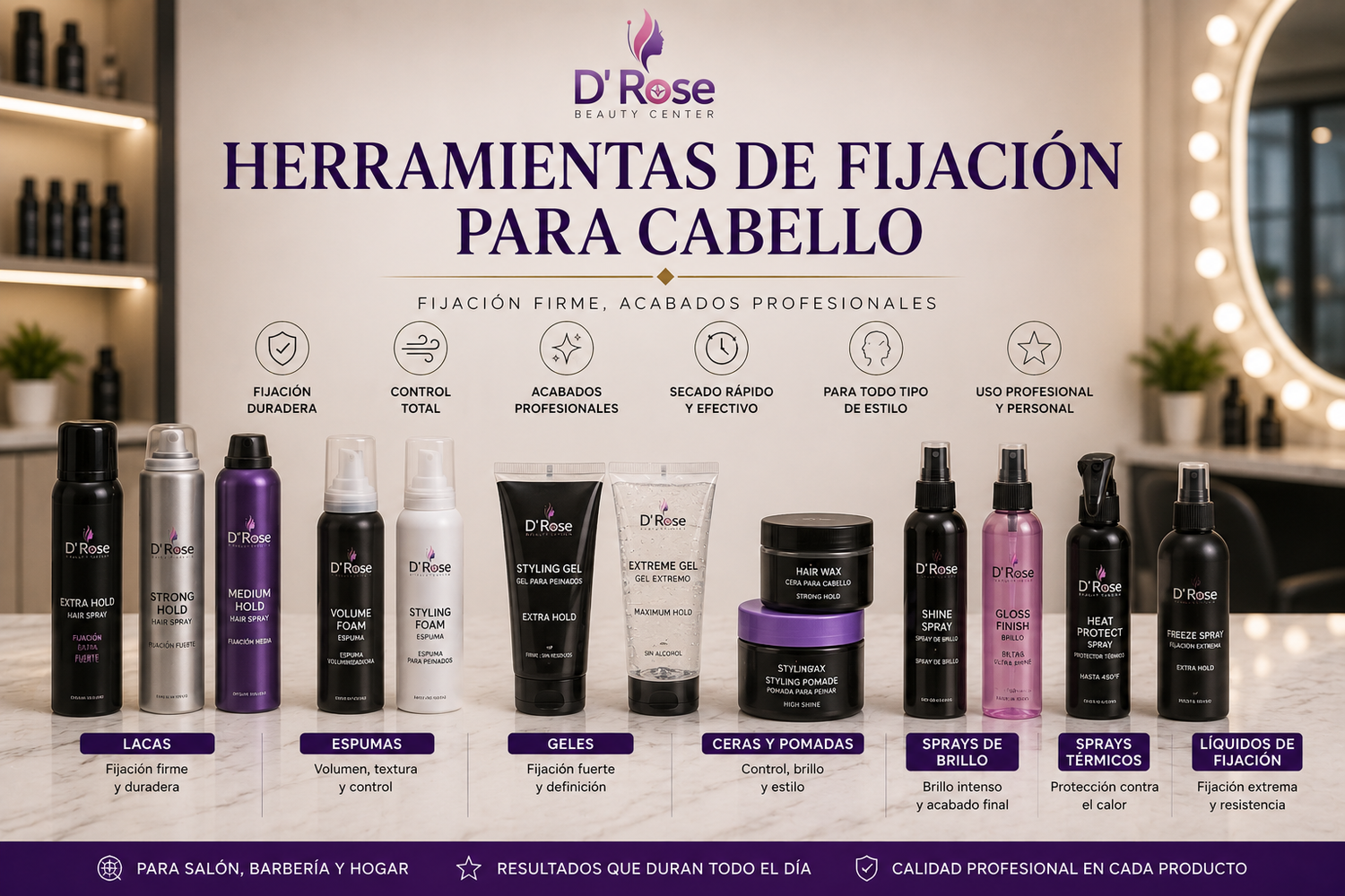 Herramientas de Fijación para Cabello
