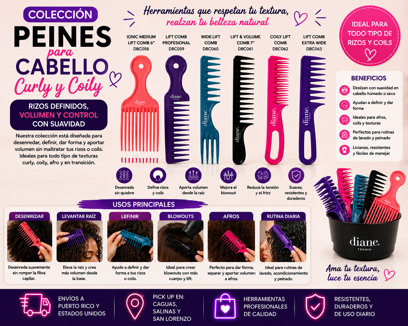 Peines para Cabello Curly y Coily