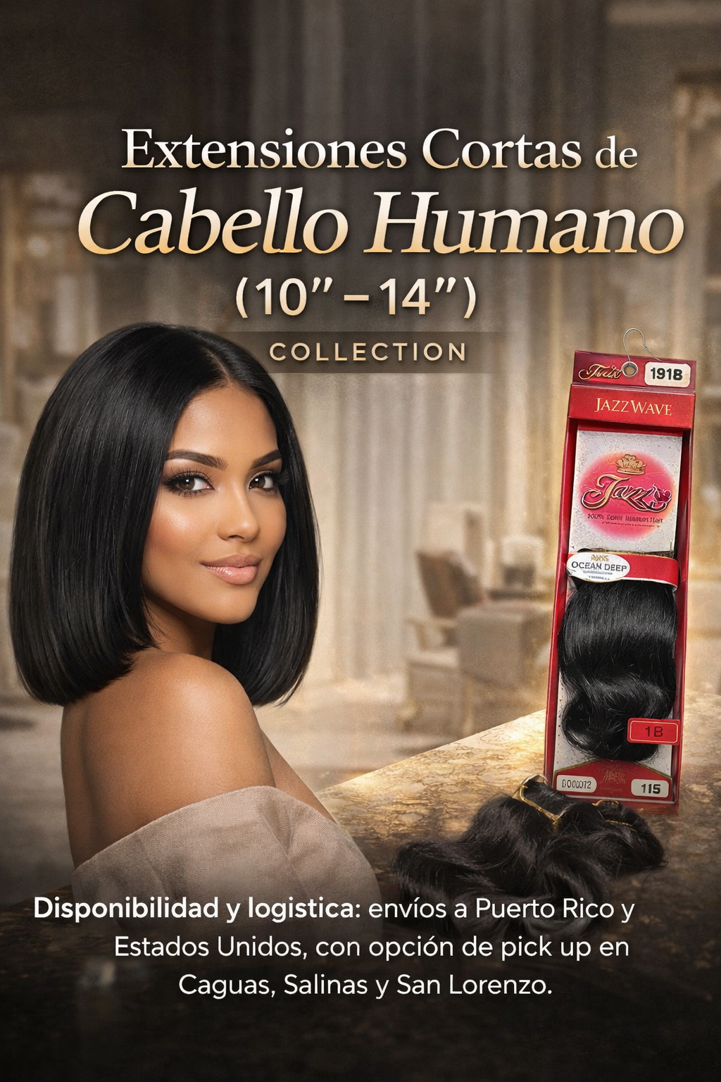 Extensiones Cortas de Cabello Humano (10”–14”)