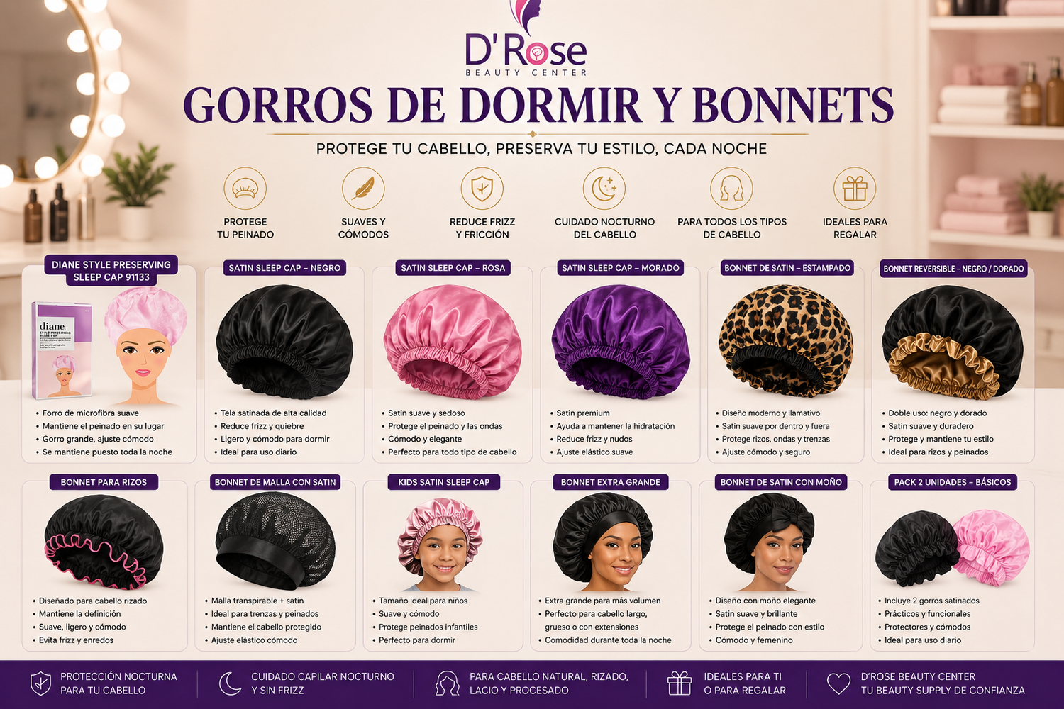 Gorros de Dormir y Bonnets