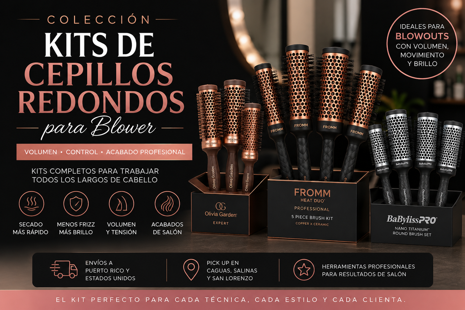 Kits de Cepillos Redondos para Blower