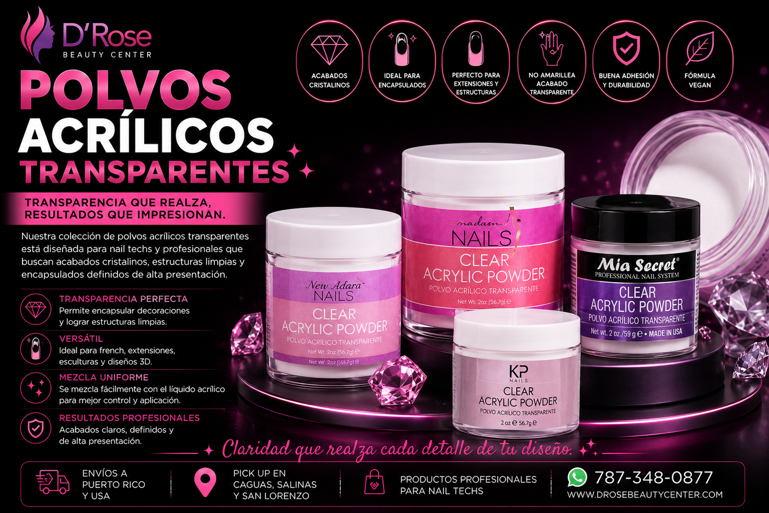 Polvos Acrílicos Transparentes