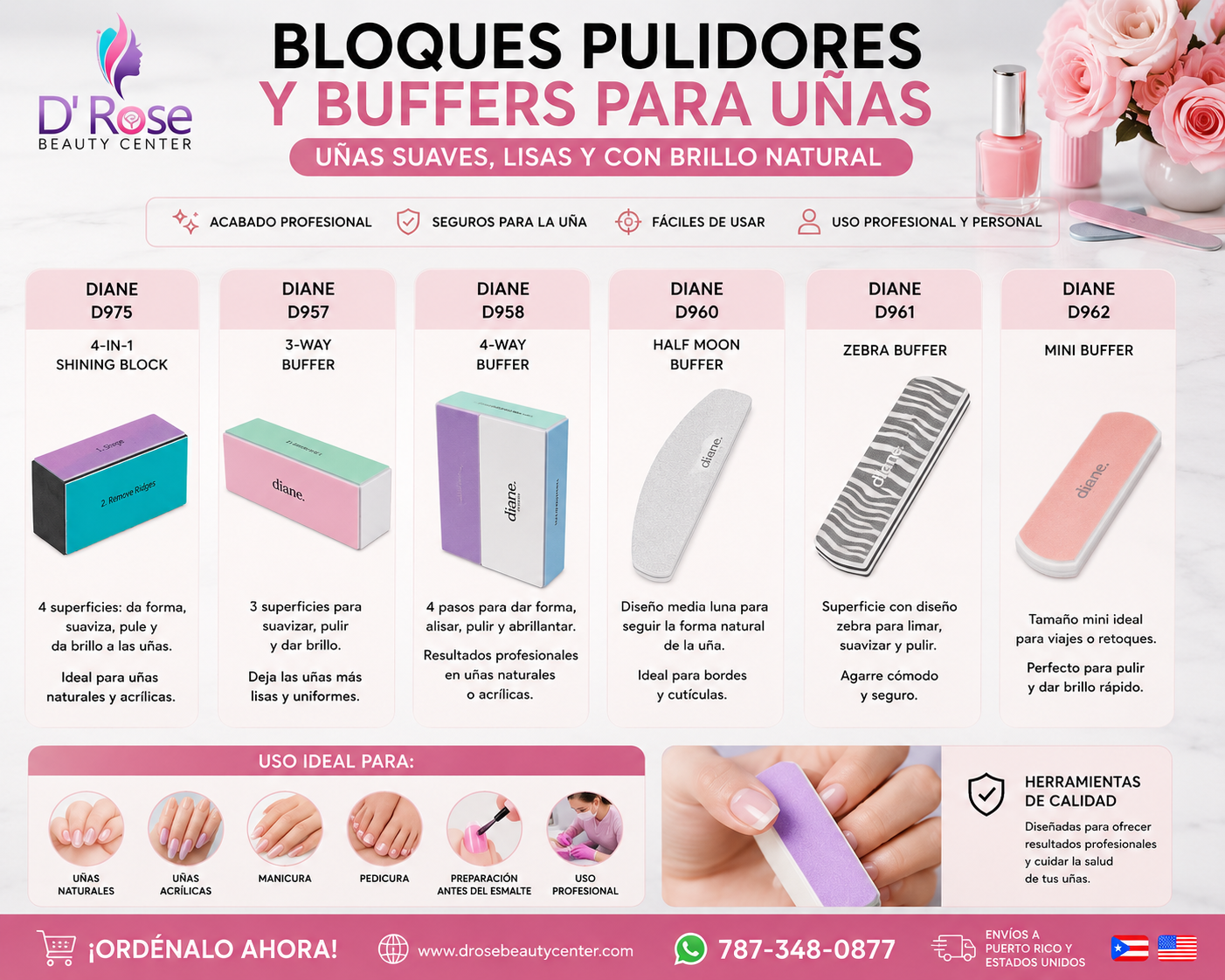 Bloques Pulidores y Buffers para Uñas