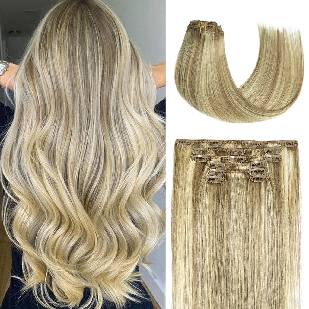 Extensiones Color #F24/613 Rubio Dorado & Rubio Claro – Balayage Luminoso Profesional