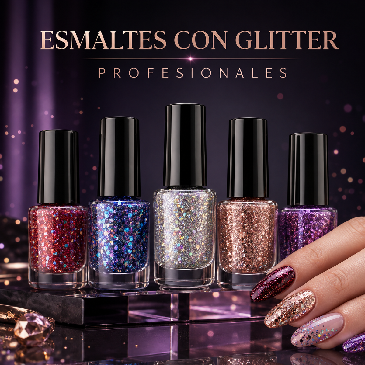 Esmaltes con Glitter Profesionales