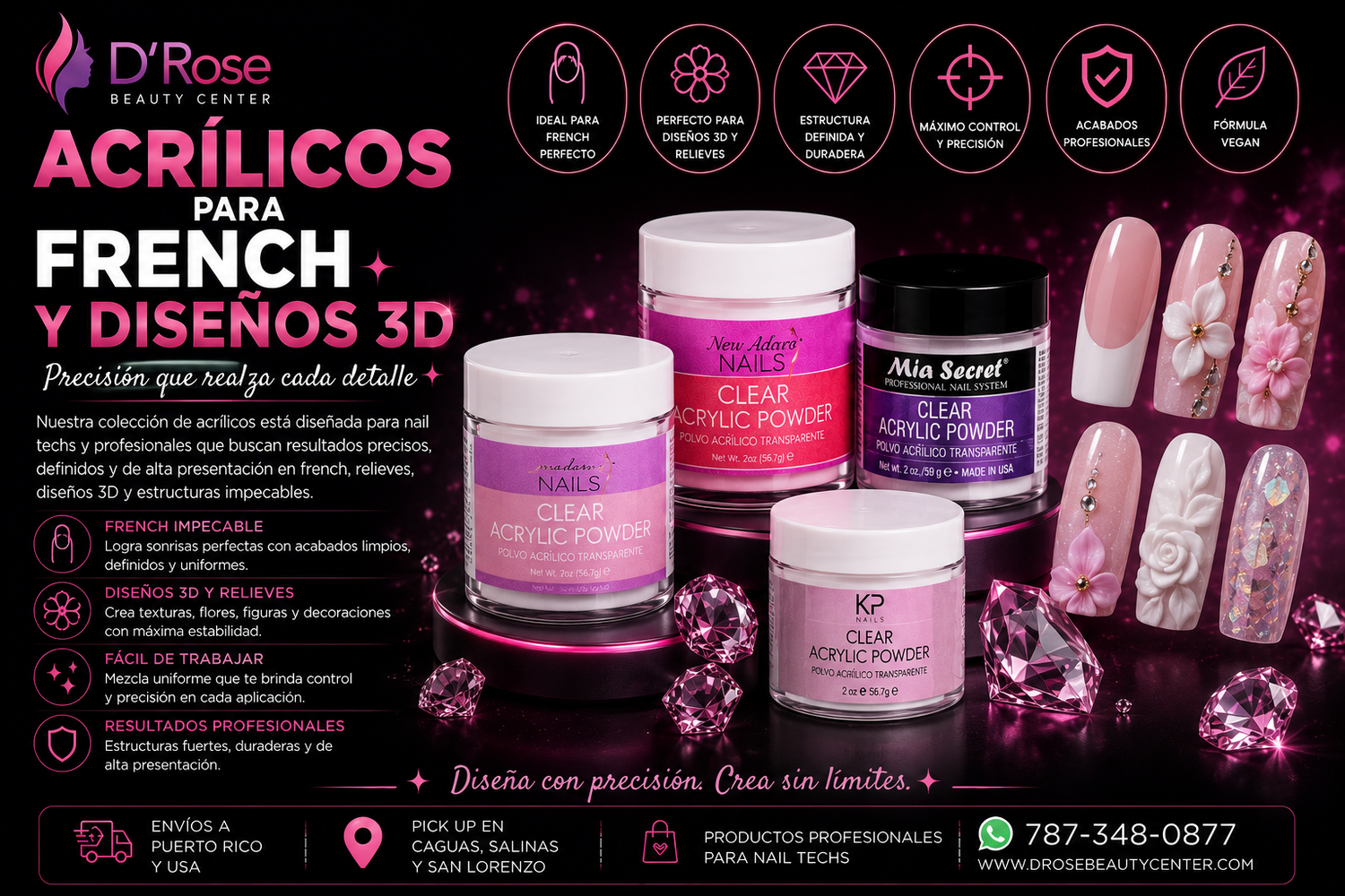 Acrílicos para French y Diseños 3D