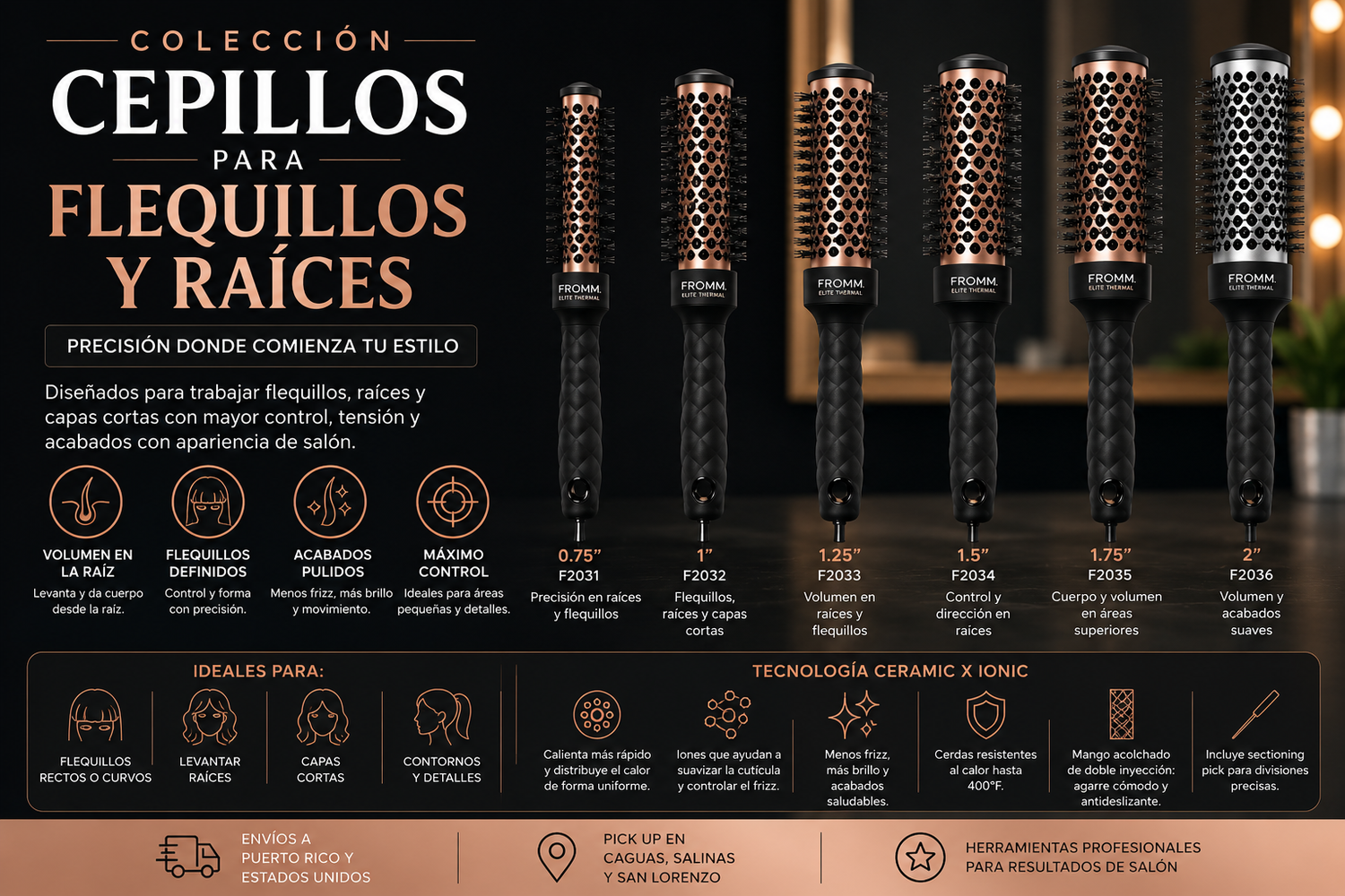 Cepillos para Flequillos y Raíces
