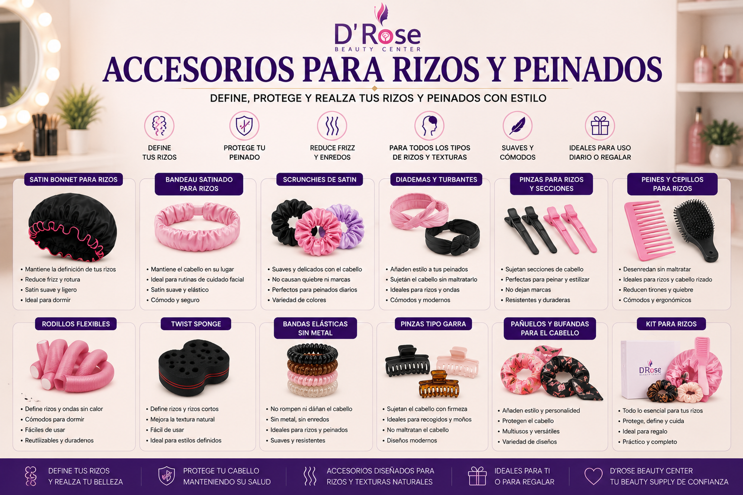 Accesorios para Rizos y Peinados