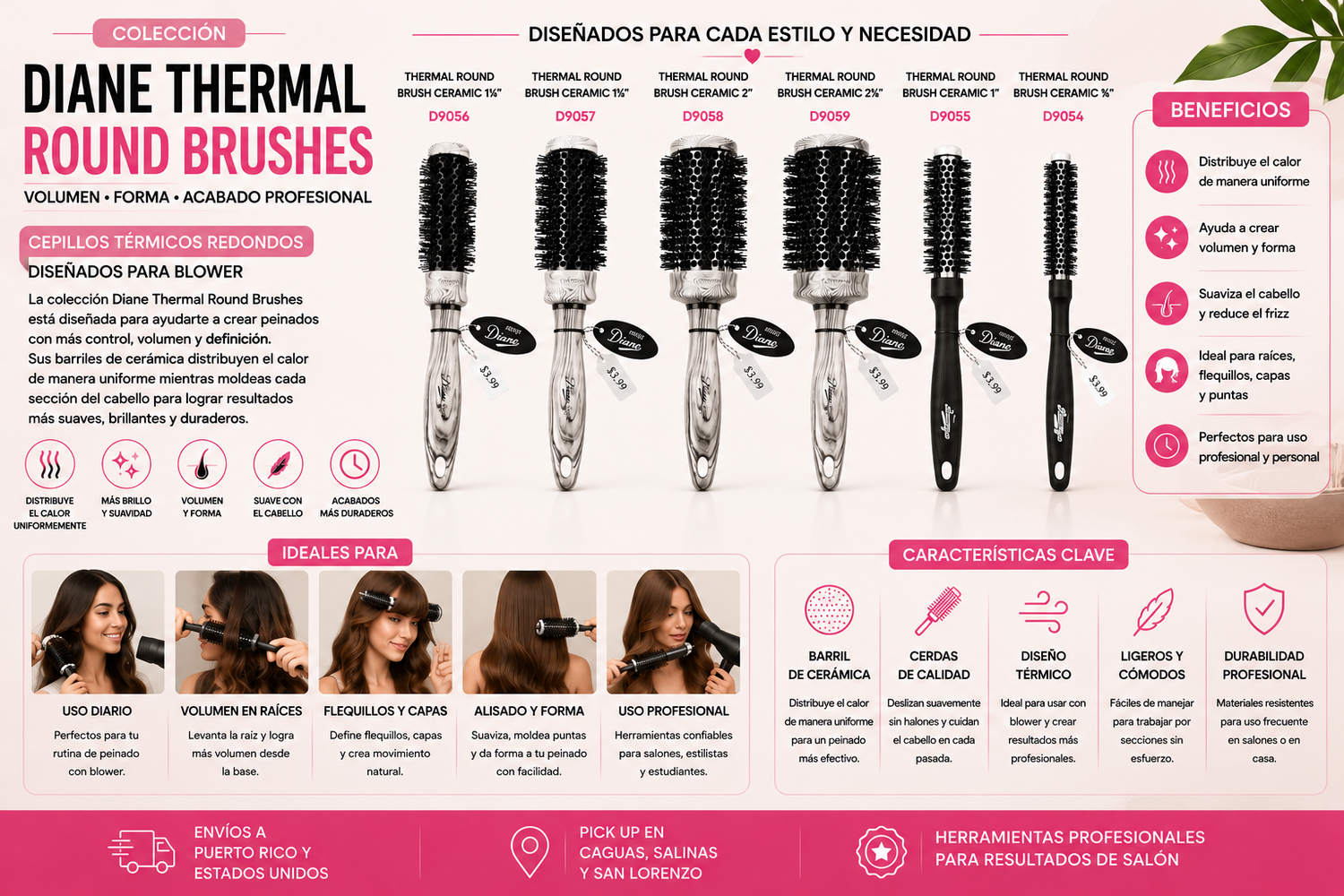Diane Thermal Round Brushes